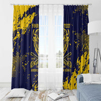 Personalized Bison Buffalo Soldiers Window Curtain American Heroes - Blue Grunge Style - Wonder Print Shop
