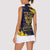 Personalized Bison Buffalo Soldiers Women Sleeveless Polo Shirt American Heroes - Blue Grunge Style - Wonder Print Shop