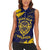 Personalized Bison Buffalo Soldiers Women Sleeveless Polo Shirt American Heroes - Blue Grunge Style - Wonder Print Shop