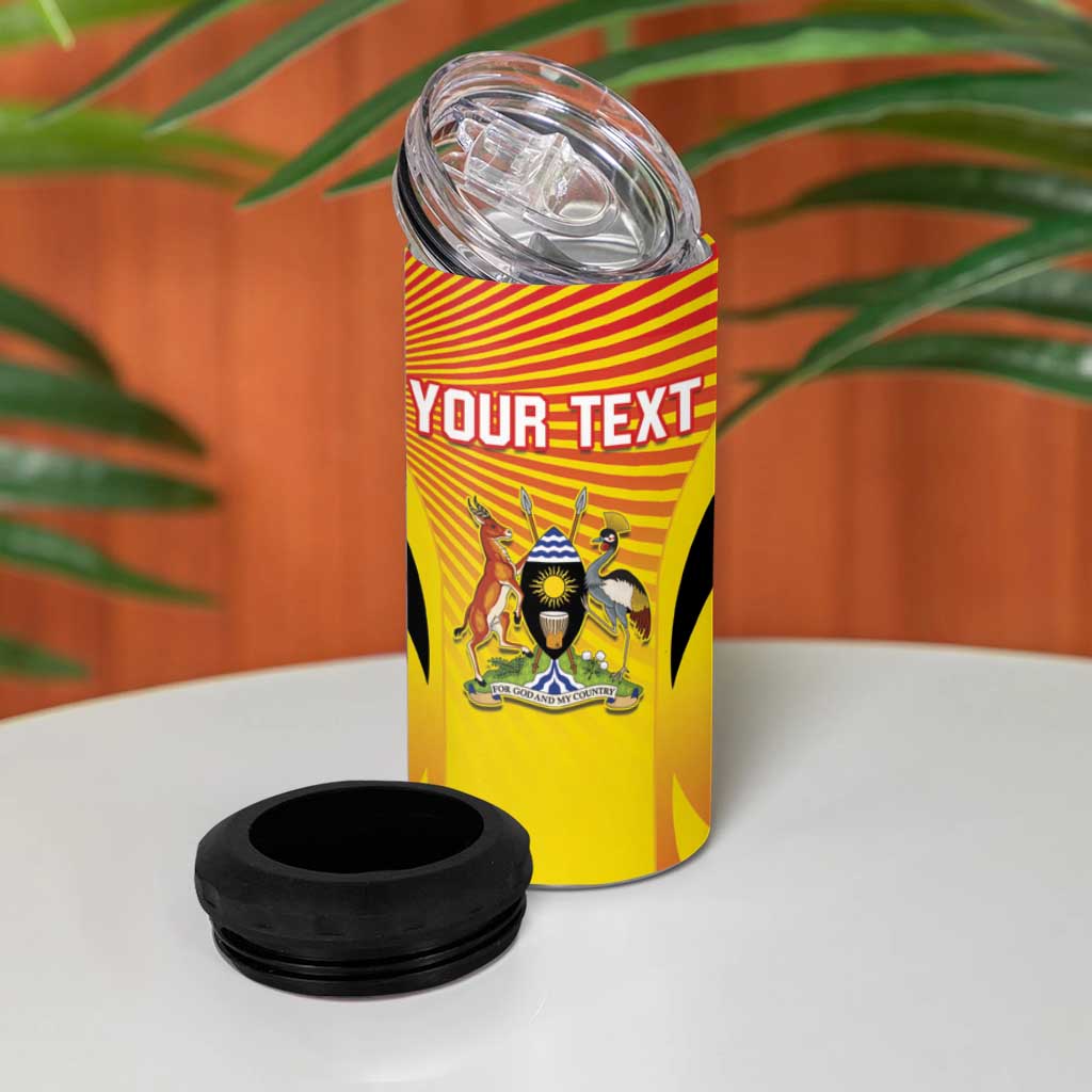 Custom Uganda Cricket 4 in 1 Can Cooler Tumbler Go Cricket Cranes Go - Wonder Print Shop