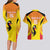 Custom Uganda Cricket Couples Matching Long Sleeve Bodycon Dress and Hawaiian Shirt Go Cricket Cranes Go - Wonder Print Shop