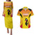 Custom Uganda Cricket Couples Matching Puletasi and Hawaiian Shirt Go Cricket Cranes Go - Wonder Print Shop