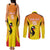 Custom Uganda Cricket Couples Matching Tank Maxi Dress and Long Sleeve Button Shirt Go Cricket Cranes Go - Wonder Print Shop