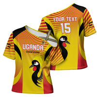 Custom Uganda Cricket Cross Shoulder Shirt Go Cricket Cranes Go - Wonder Print Shop