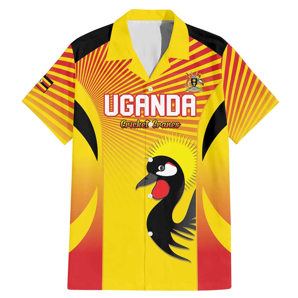 Custom Uganda Cricket Family Matching Mermaid Dress and Hawaiian Shirt Go Cricket Cranes Go - Wonder Print Shop