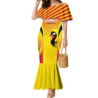 Custom Uganda Cricket Family Matching Mermaid Dress and Hawaiian Shirt Go Cricket Cranes Go - Wonder Print Shop