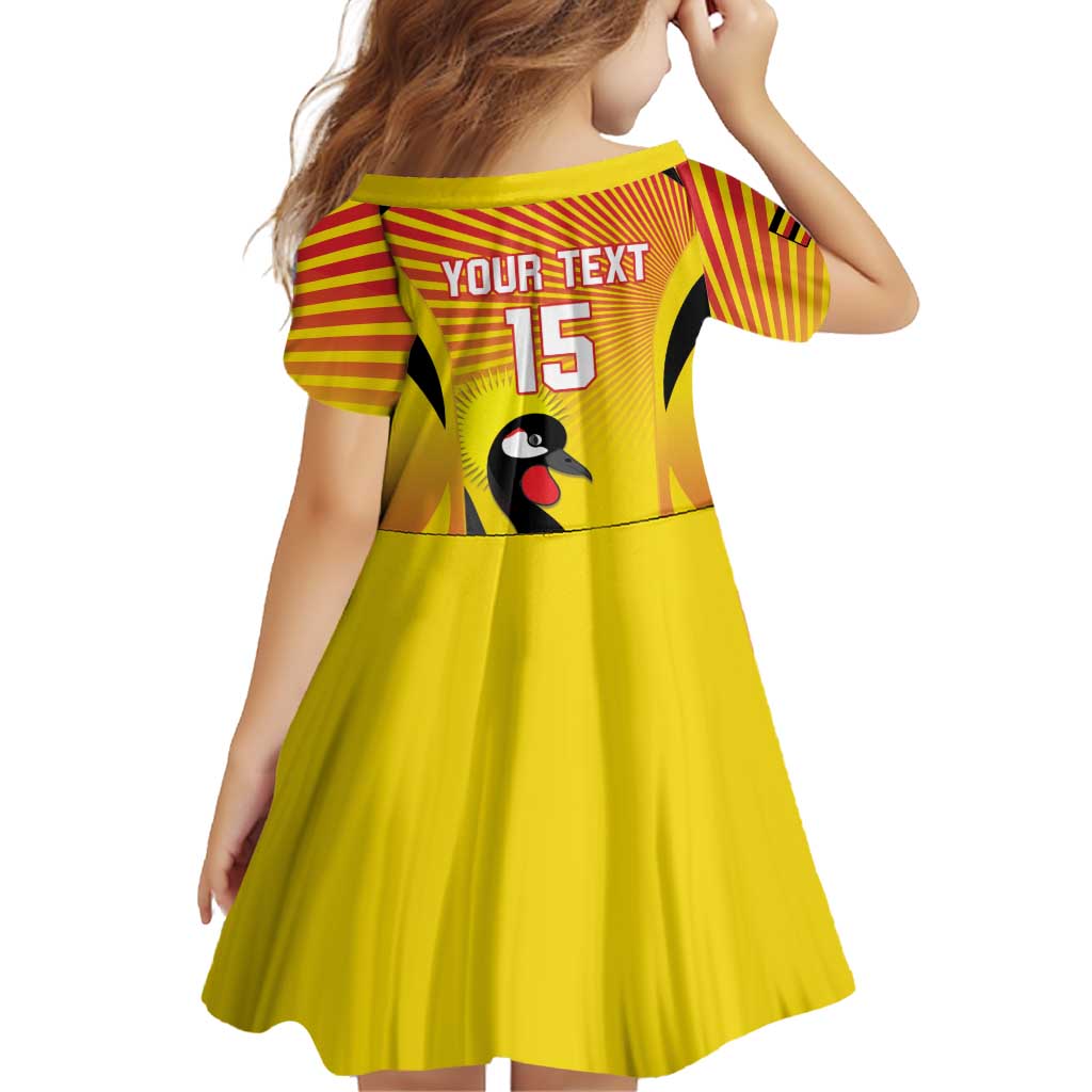 Custom Uganda Cricket Family Matching Off Shoulder Short Dress and Hawaiian Shirt Go Cricket Cranes Go - Wonder Print Shop