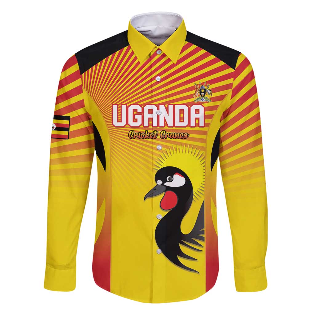 Custom Uganda Cricket Family Matching Off Shoulder Short Dress and Hawaiian Shirt Go Cricket Cranes Go - Wonder Print Shop