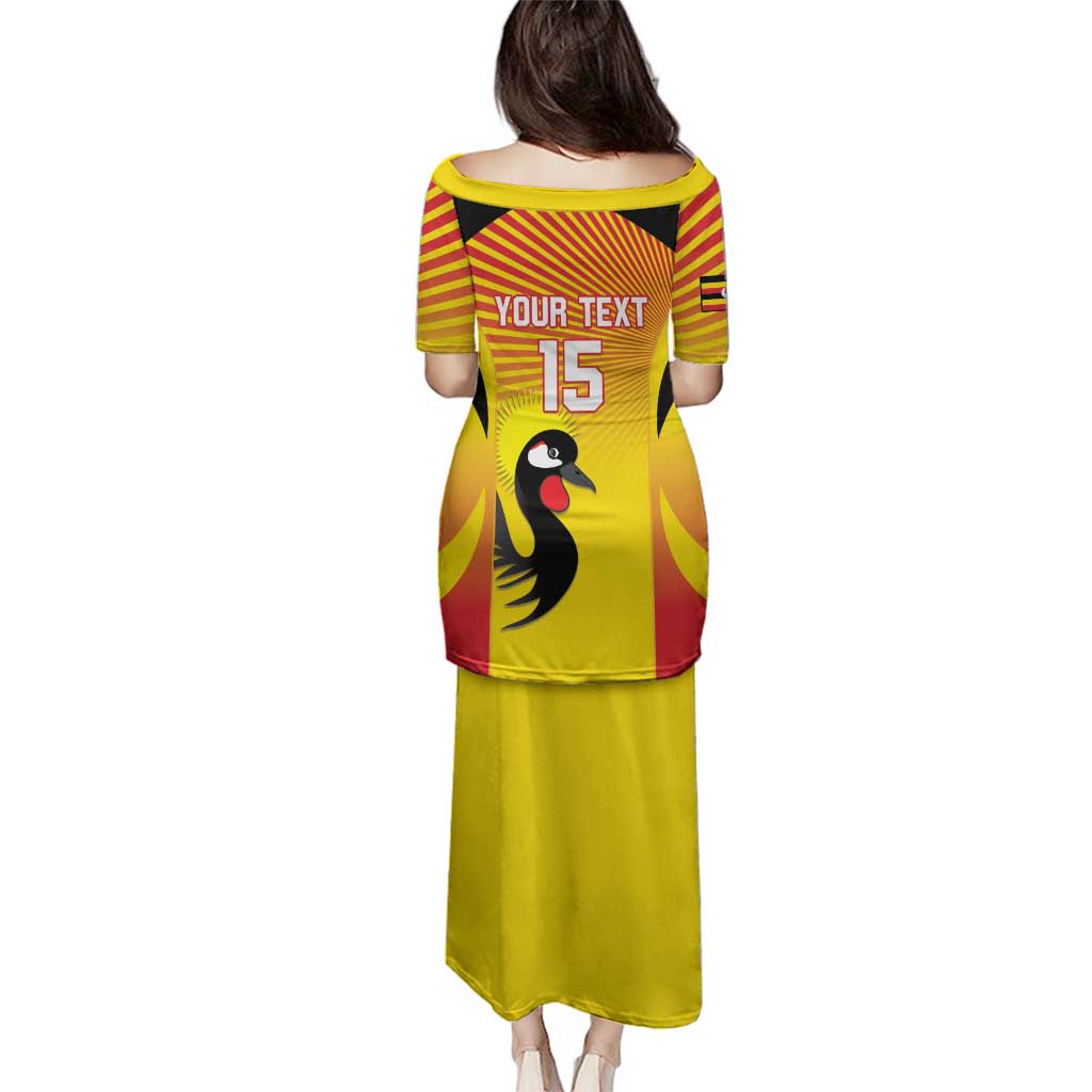 Custom Uganda Cricket Family Matching Puletasi and Hawaiian Shirt Go Cricket Cranes Go - Wonder Print Shop