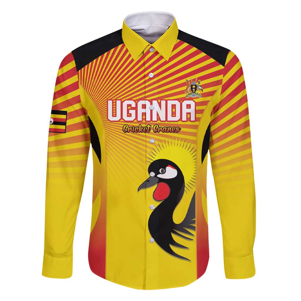 Custom Uganda Cricket Family Matching Short Sleeve Bodycon Dress and Hawaiian Shirt Go Cricket Cranes Go - Wonder Print Shop
