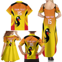 Custom Uganda Cricket Family Matching Summer Maxi Dress and Hawaiian Shirt Go Cricket Cranes Go - Wonder Print Shop