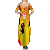 Custom Uganda Cricket Family Matching Summer Maxi Dress and Hawaiian Shirt Go Cricket Cranes Go - Wonder Print Shop