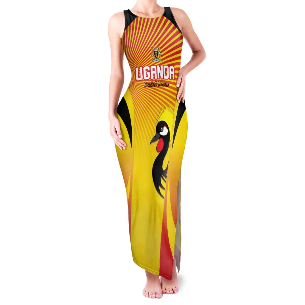 Custom Uganda Cricket Family Matching Tank Maxi Dress and Hawaiian Shirt Go Cricket Cranes Go - Wonder Print Shop