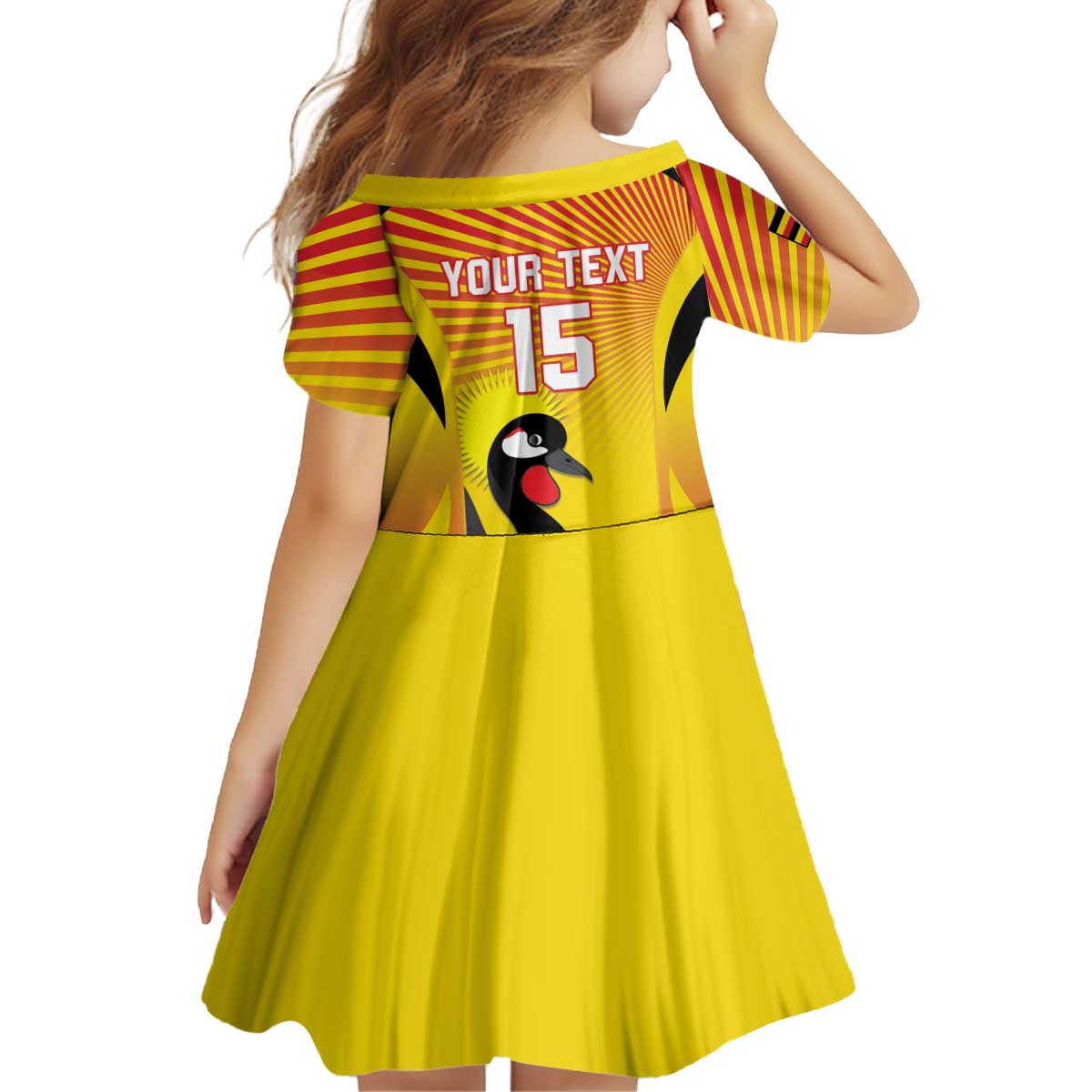 Custom Uganda Cricket Kid Short Sleeve Dress Go Cricket Cranes Go - Wonder Print Shop
