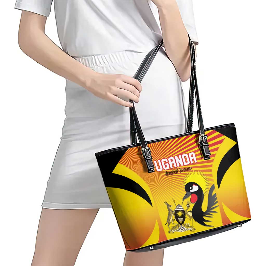 Uganda Cricket Leather Tote Bag Go Cricket Cranes Go - Wonder Print Shop