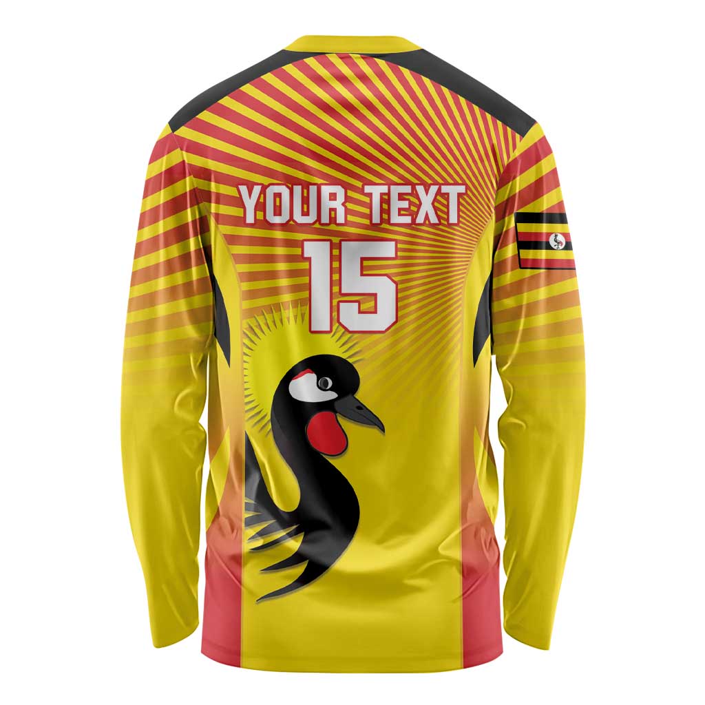 Custom Uganda Cricket Long Sleeve Shirt Go Cricket Cranes Go - Wonder Print Shop
