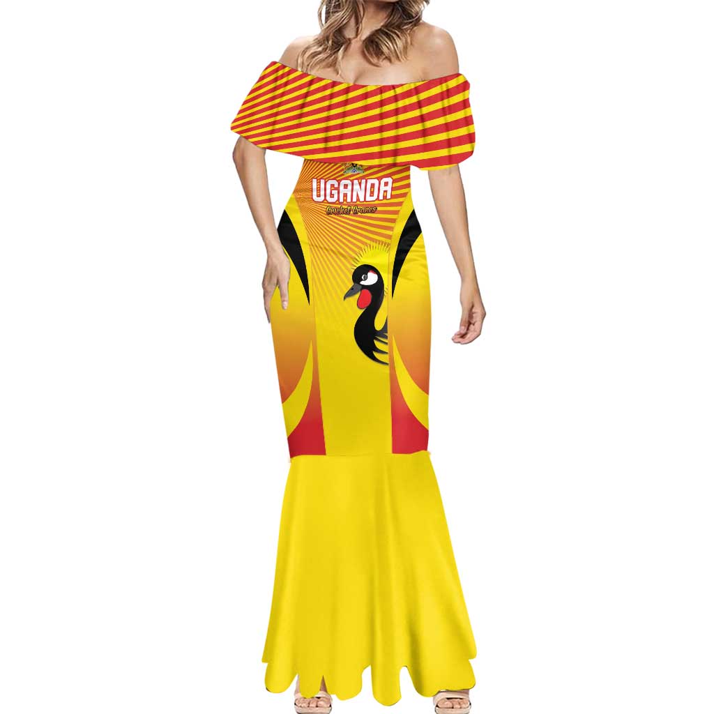 Custom Uganda Cricket Mermaid Dress Go Cricket Cranes Go - Wonder Print Shop