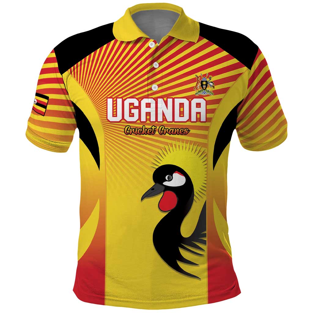 Custom Uganda Cricket Polo Shirt Go Cricket Cranes Go - Wonder Print Shop