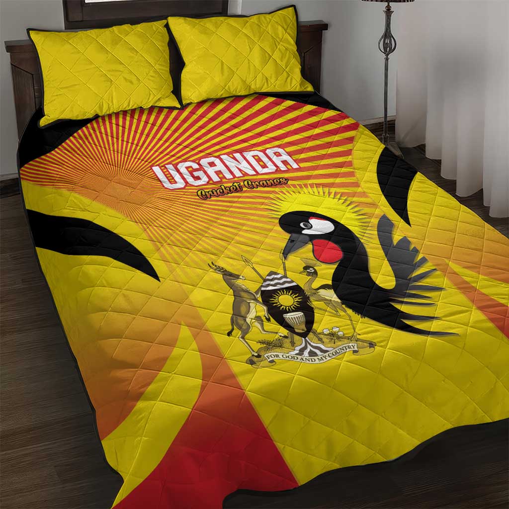 Uganda Cricket Quilt Bed Set Go Cricket Cranes Go - Wonder Print Shop