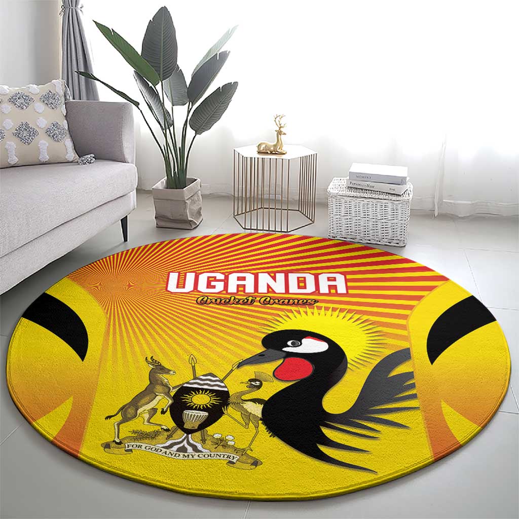 Uganda Cricket Round Carpet Go Cricket Cranes Go - Wonder Print Shop