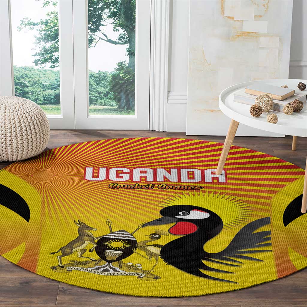 Uganda Cricket Round Carpet Go Cricket Cranes Go - Wonder Print Shop