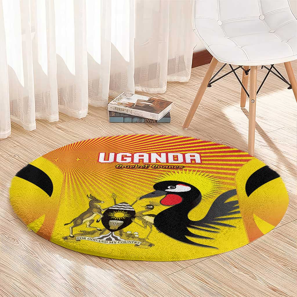 Uganda Cricket Round Carpet Go Cricket Cranes Go - Wonder Print Shop