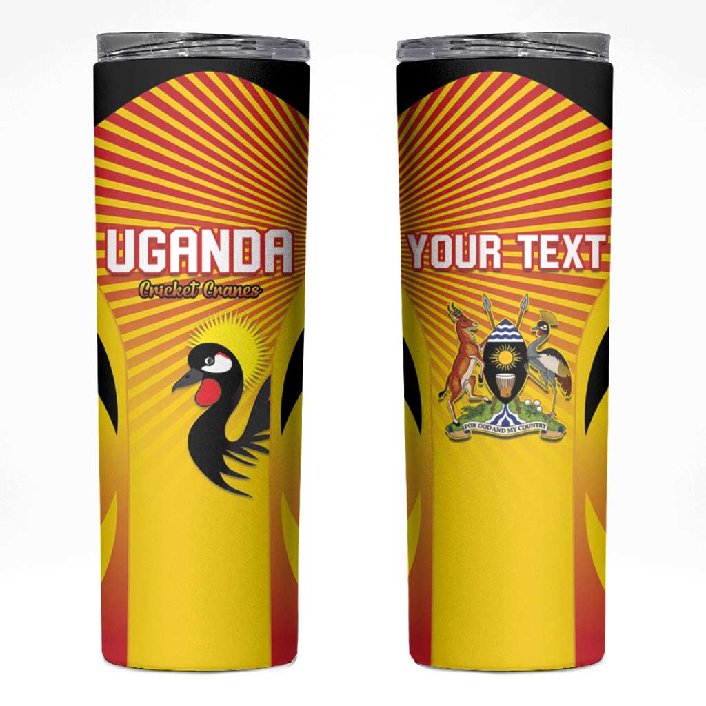 Custom Uganda Cricket Skinny Tumbler Go Cricket Cranes Go - Wonder Print Shop