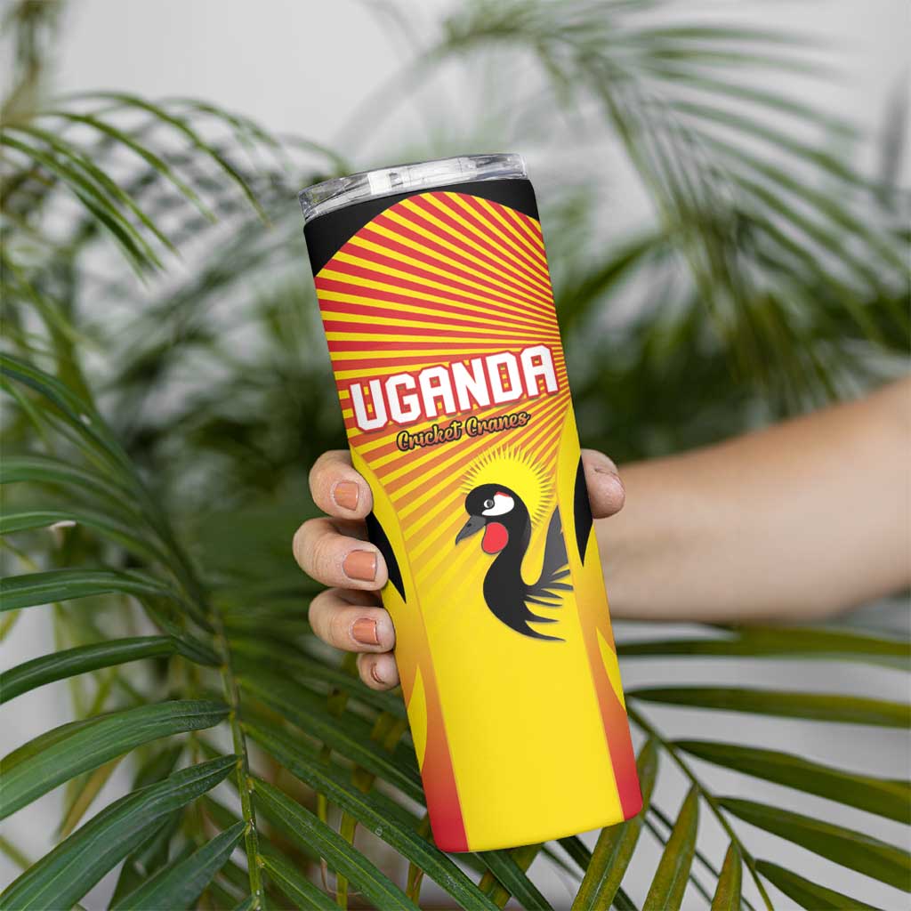Custom Uganda Cricket Skinny Tumbler Go Cricket Cranes Go - Wonder Print Shop