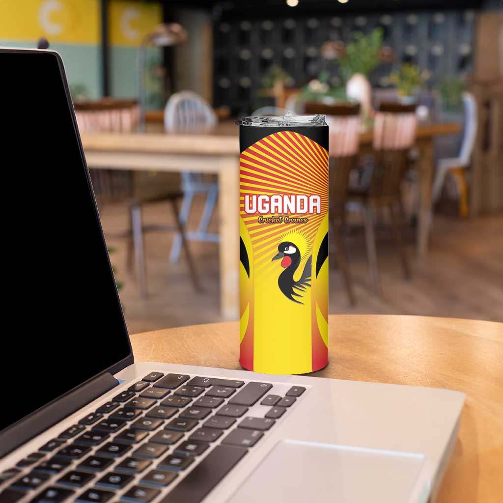 Custom Uganda Cricket Skinny Tumbler Go Cricket Cranes Go - Wonder Print Shop