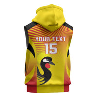 Custom Uganda Cricket Sleeveless Hoodie Go Cricket Cranes Go - Wonder Print Shop