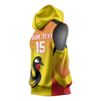 Custom Uganda Cricket Sleeveless Hoodie Go Cricket Cranes Go - Wonder Print Shop