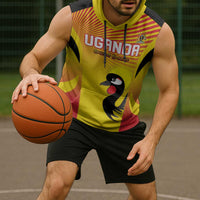 Custom Uganda Cricket Sleeveless Hoodie Go Cricket Cranes Go - Wonder Print Shop