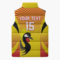 Custom Uganda Cricket Sleeveless Puffer Jacket Go Cricket Cranes Go - Wonder Print Shop