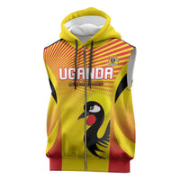 Custom Uganda Cricket Sleeveless Zip Hoodie Go Cricket Cranes Go - Wonder Print Shop