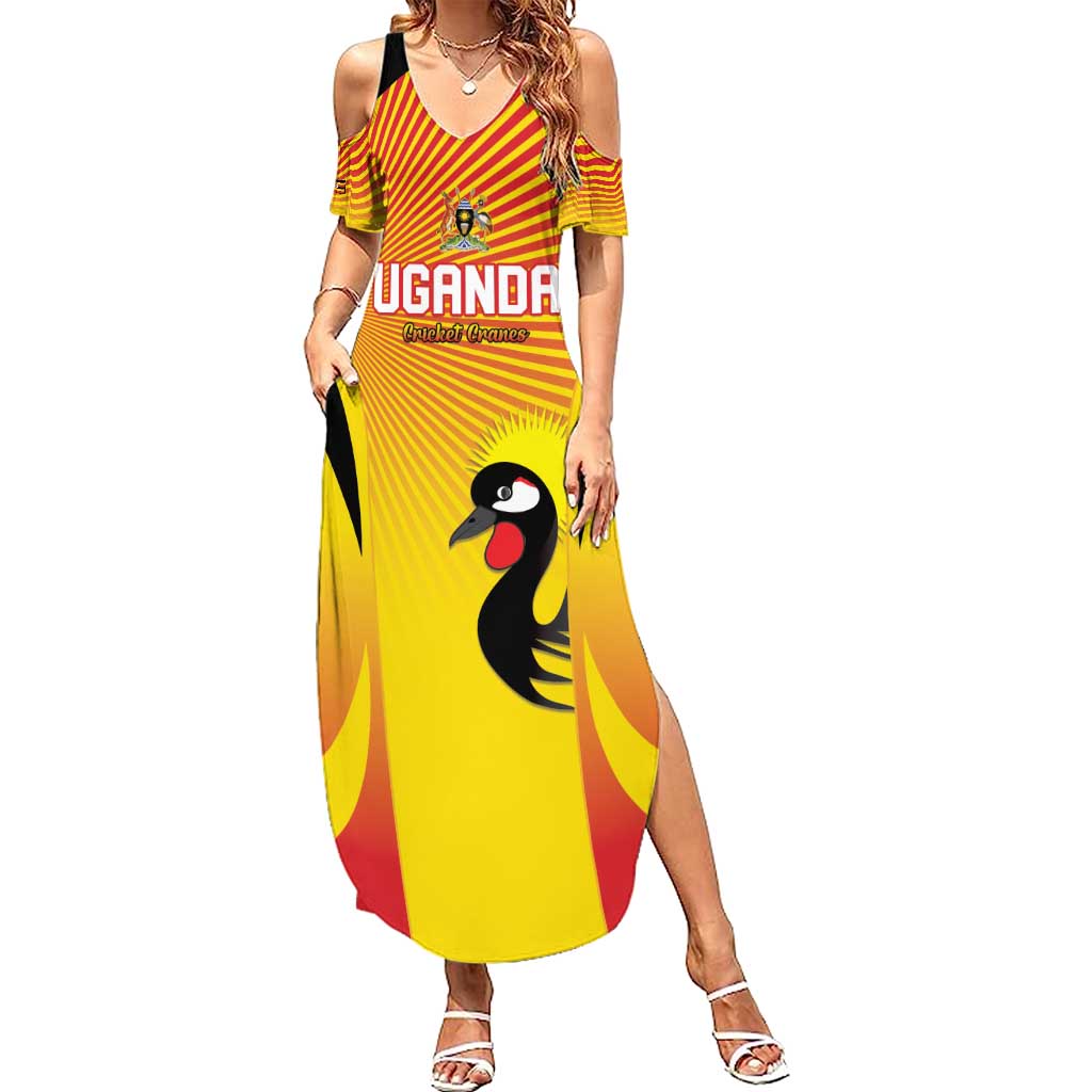 Custom Uganda Cricket Summer Maxi Dress Go Cricket Cranes Go - Wonder Print Shop