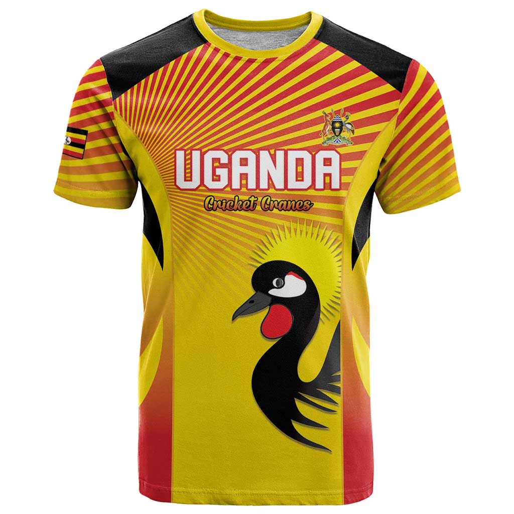 Custom Uganda Cricket T Shirt Go Cricket Cranes Go - Wonder Print Shop