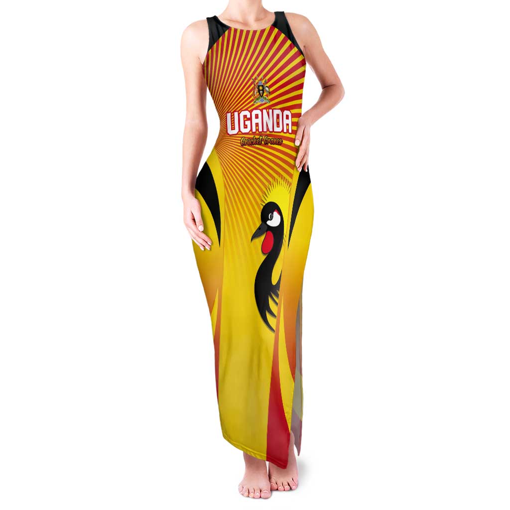 Custom Uganda Cricket Tank Maxi Dress Go Cricket Cranes Go - Wonder Print Shop