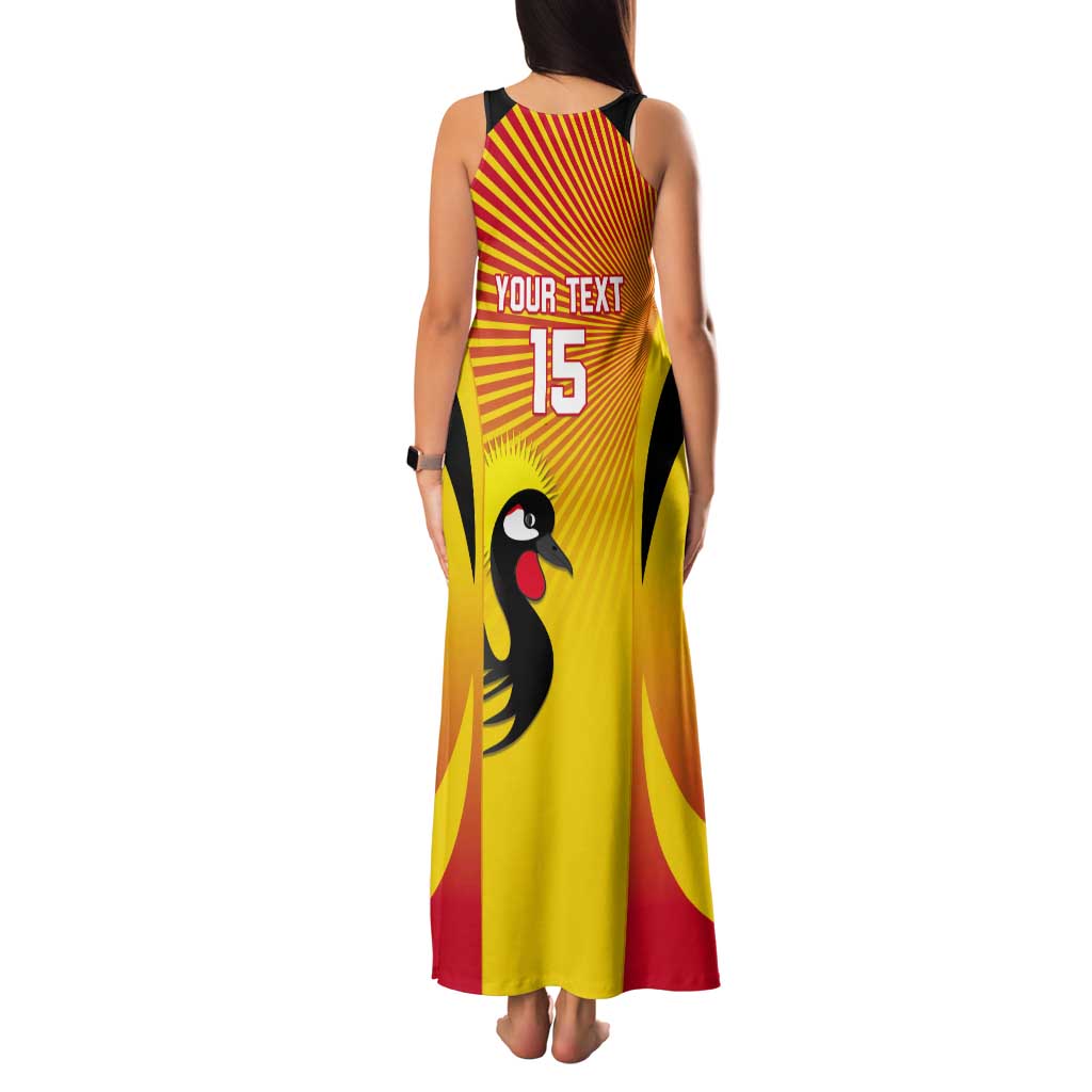 Custom Uganda Cricket Tank Maxi Dress Go Cricket Cranes Go - Wonder Print Shop