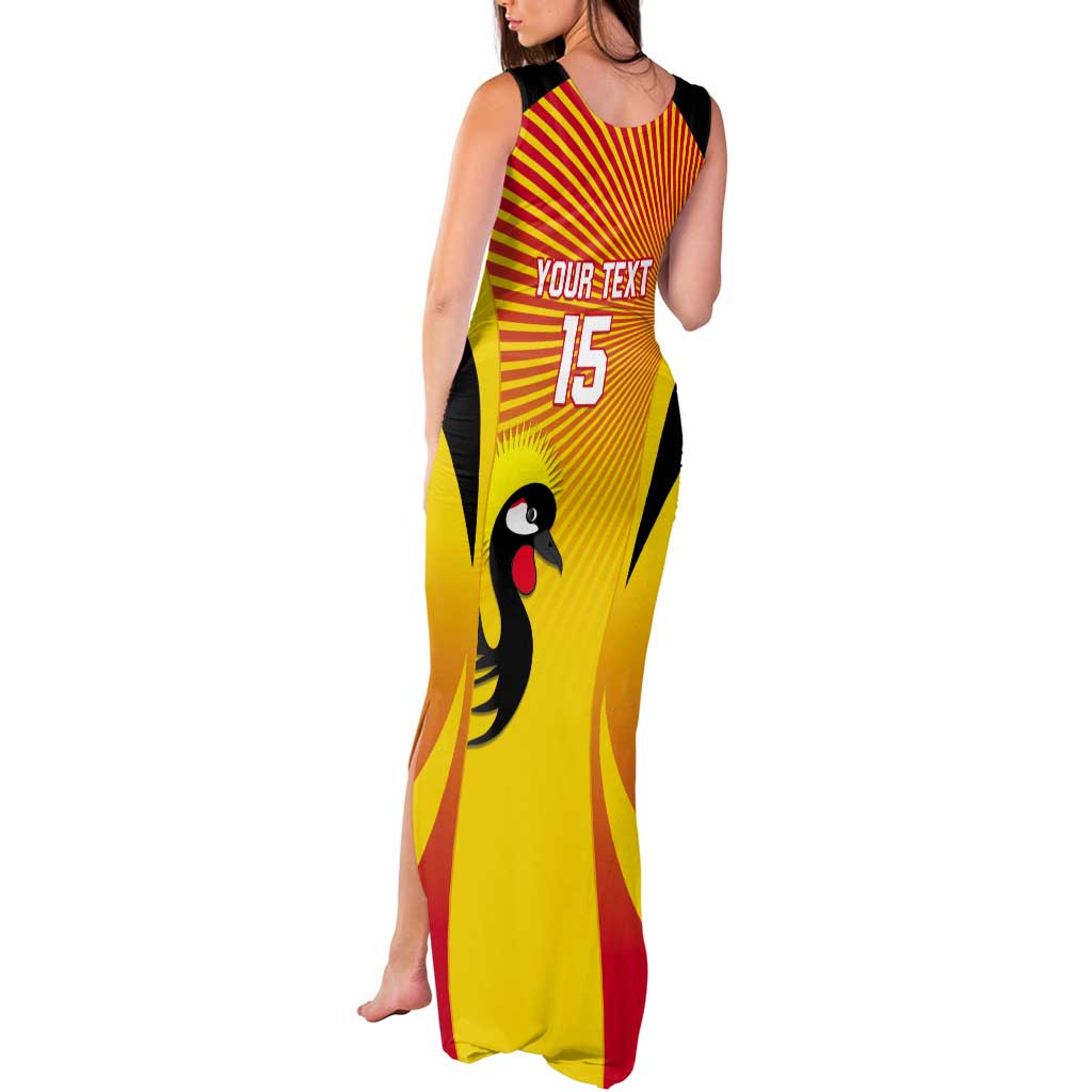 Custom Uganda Cricket Tank Maxi Dress Go Cricket Cranes Go - Wonder Print Shop