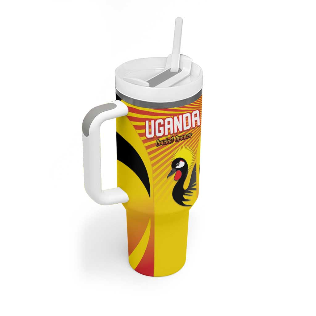 Custom Uganda Cricket Tumbler With Handle Go Cricket Cranes Go - Wonder Print Shop