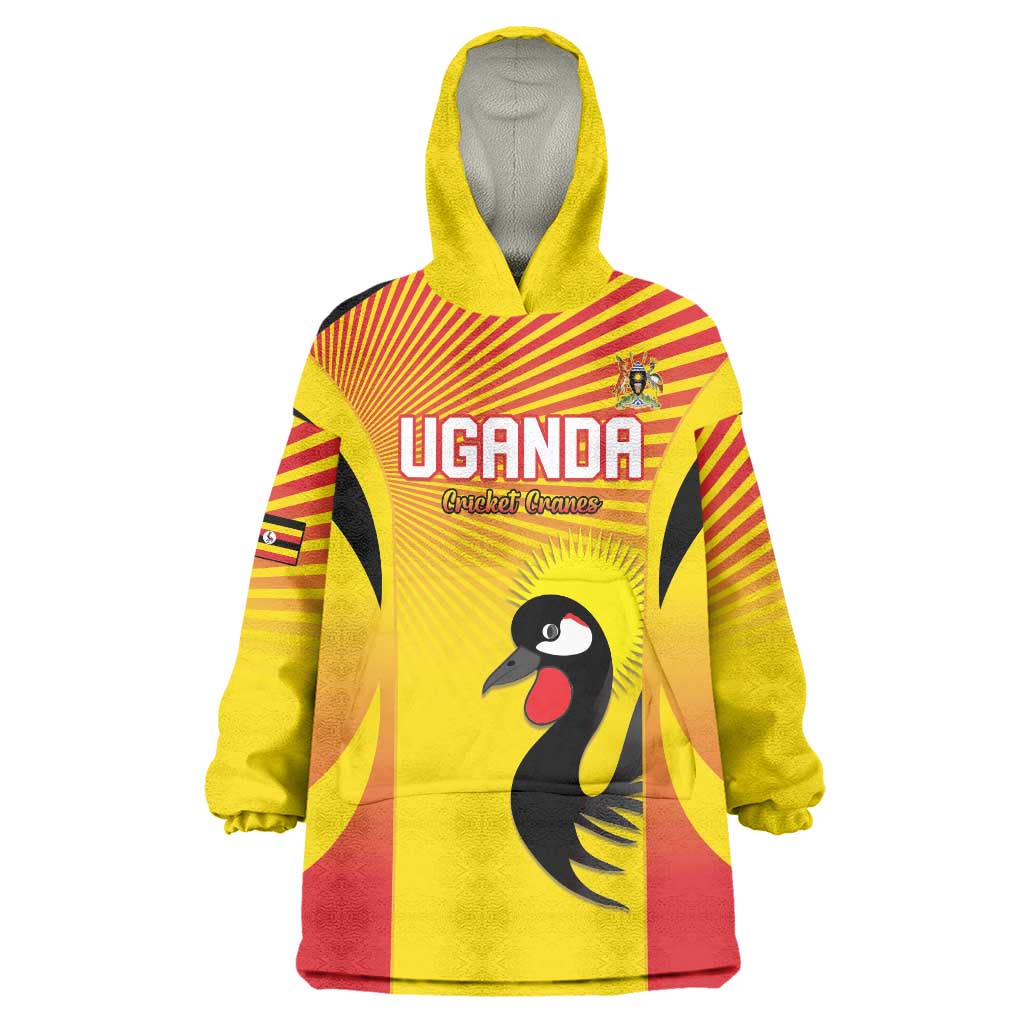 Custom Uganda Cricket Wearable Blanket Hoodie Go Cricket Cranes Go - Wonder Print Shop
