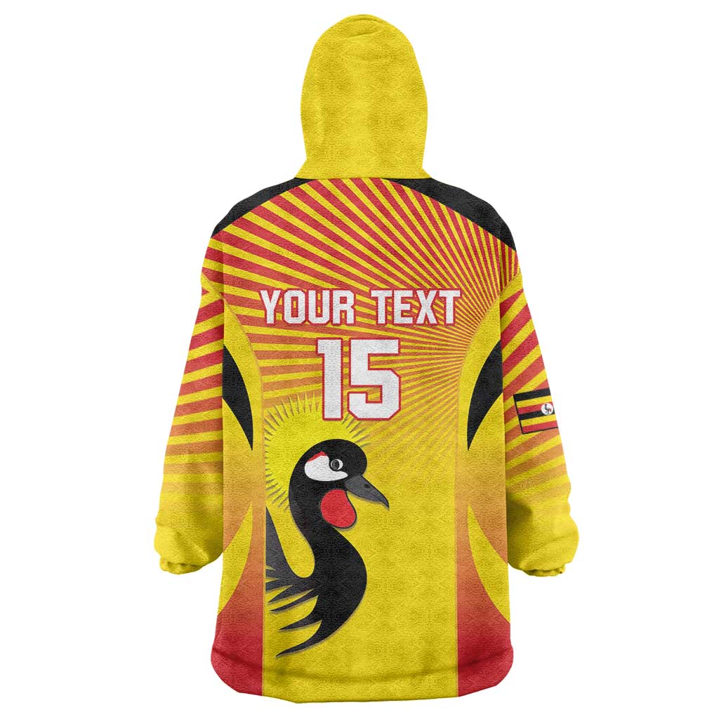 Custom Uganda Cricket Wearable Blanket Hoodie Go Cricket Cranes Go - Wonder Print Shop