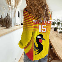 Custom Uganda Cricket Women Casual Shirt Go Cricket Cranes Go - Wonder Print Shop