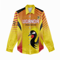 Custom Uganda Cricket Women Casual Shirt Go Cricket Cranes Go - Wonder Print Shop