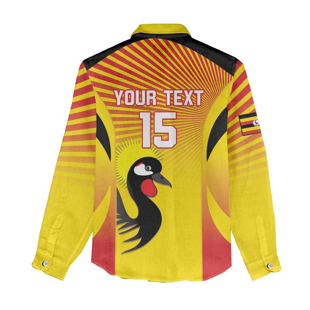 Custom Uganda Cricket Women Casual Shirt Go Cricket Cranes Go - Wonder Print Shop
