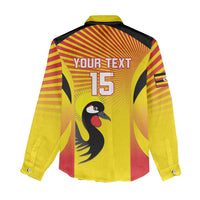 Custom Uganda Cricket Women Casual Shirt Go Cricket Cranes Go - Wonder Print Shop