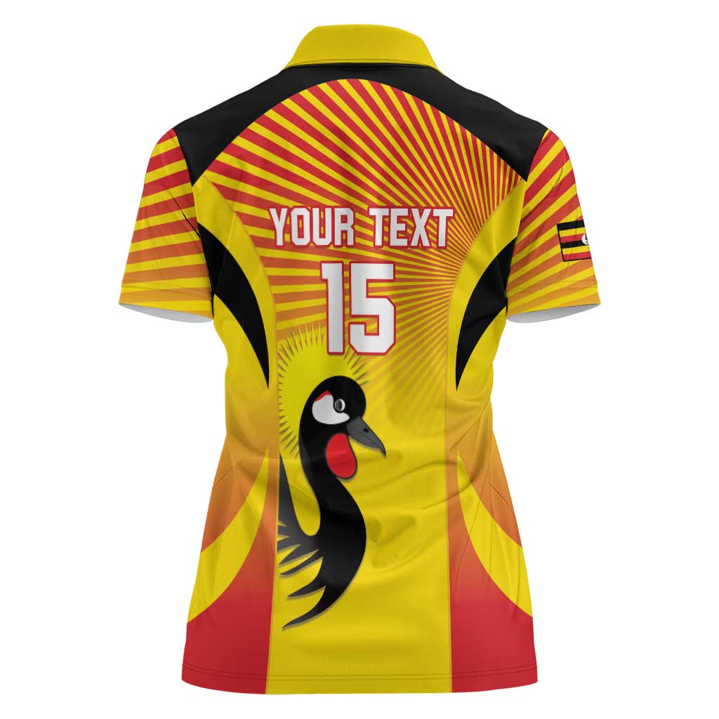 Custom Uganda Cricket Women Polo Shirt Go Cricket Cranes Go - Wonder Print Shop