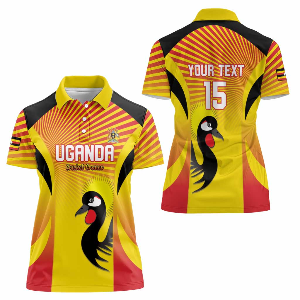 Custom Uganda Cricket Women Polo Shirt Go Cricket Cranes Go - Wonder Print Shop