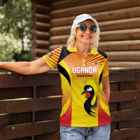Custom Uganda Cricket Women Polo Shirt Go Cricket Cranes Go - Wonder Print Shop