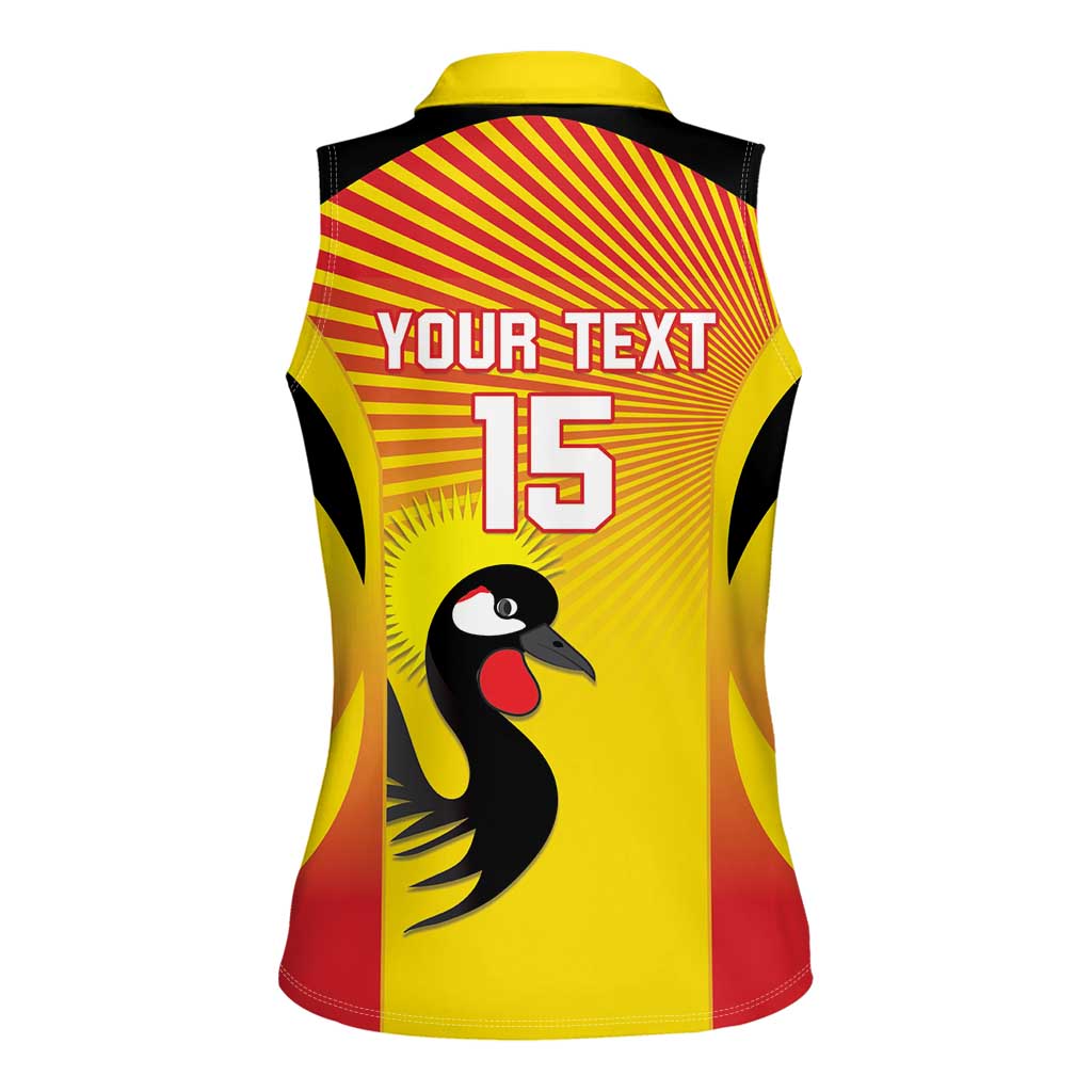 Custom Uganda Cricket Women Sleeveless Polo Shirt Go Cricket Cranes Go - Wonder Print Shop
